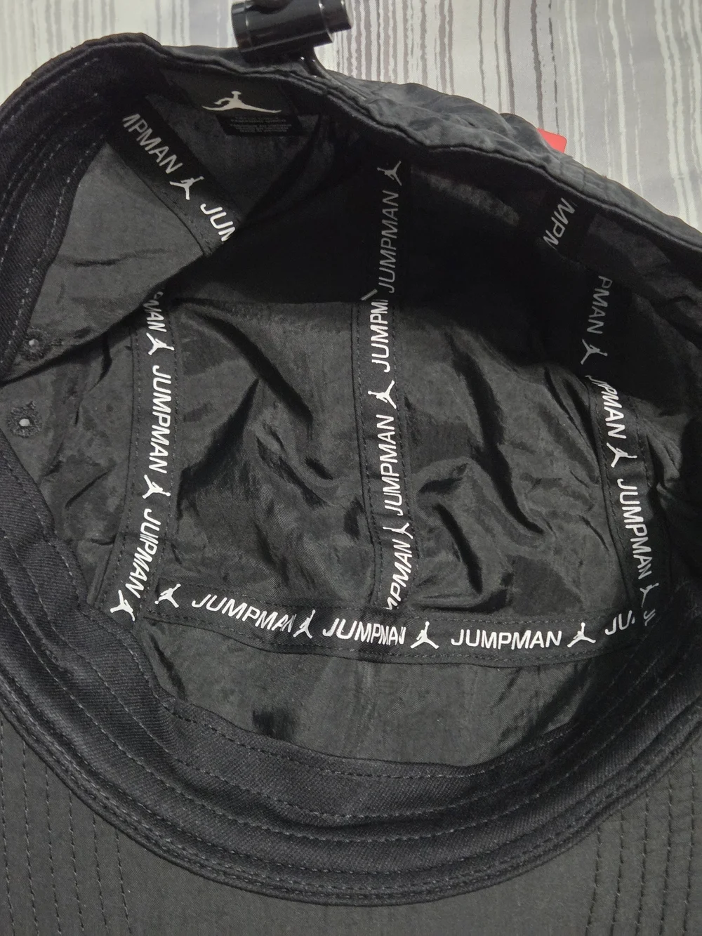 Nike Jordan AW84 Legacy Jumpman 5-Panel Hat – Black Nylon w/ Red Embroidery